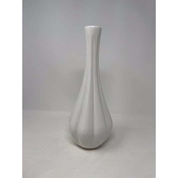 Michael’s Home Accent Container Vase White Ribbed 13.25” H Home Decor - Picture 2 of 9